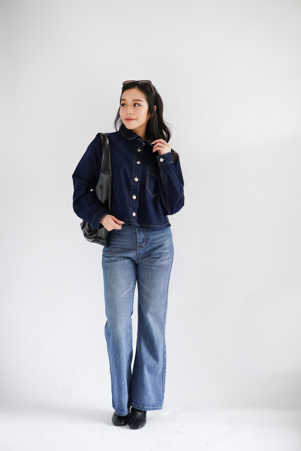 Elara Straight Cut Denim Jeans in Blue