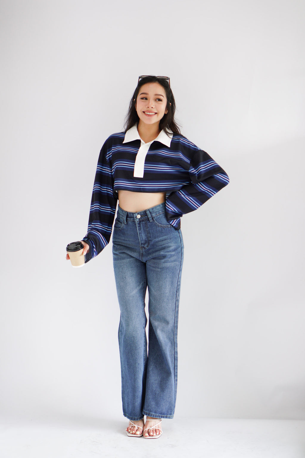 Elara Straight Cut Denim Jeans in Blue