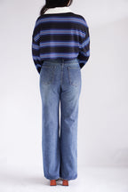 Elara Straight Cut Denim Jeans in Blue