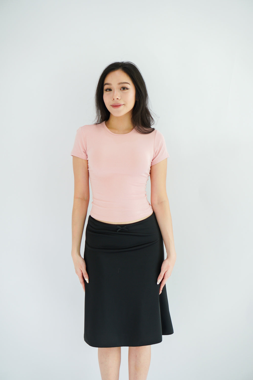 Jess Basic Round Neck Top in Pink