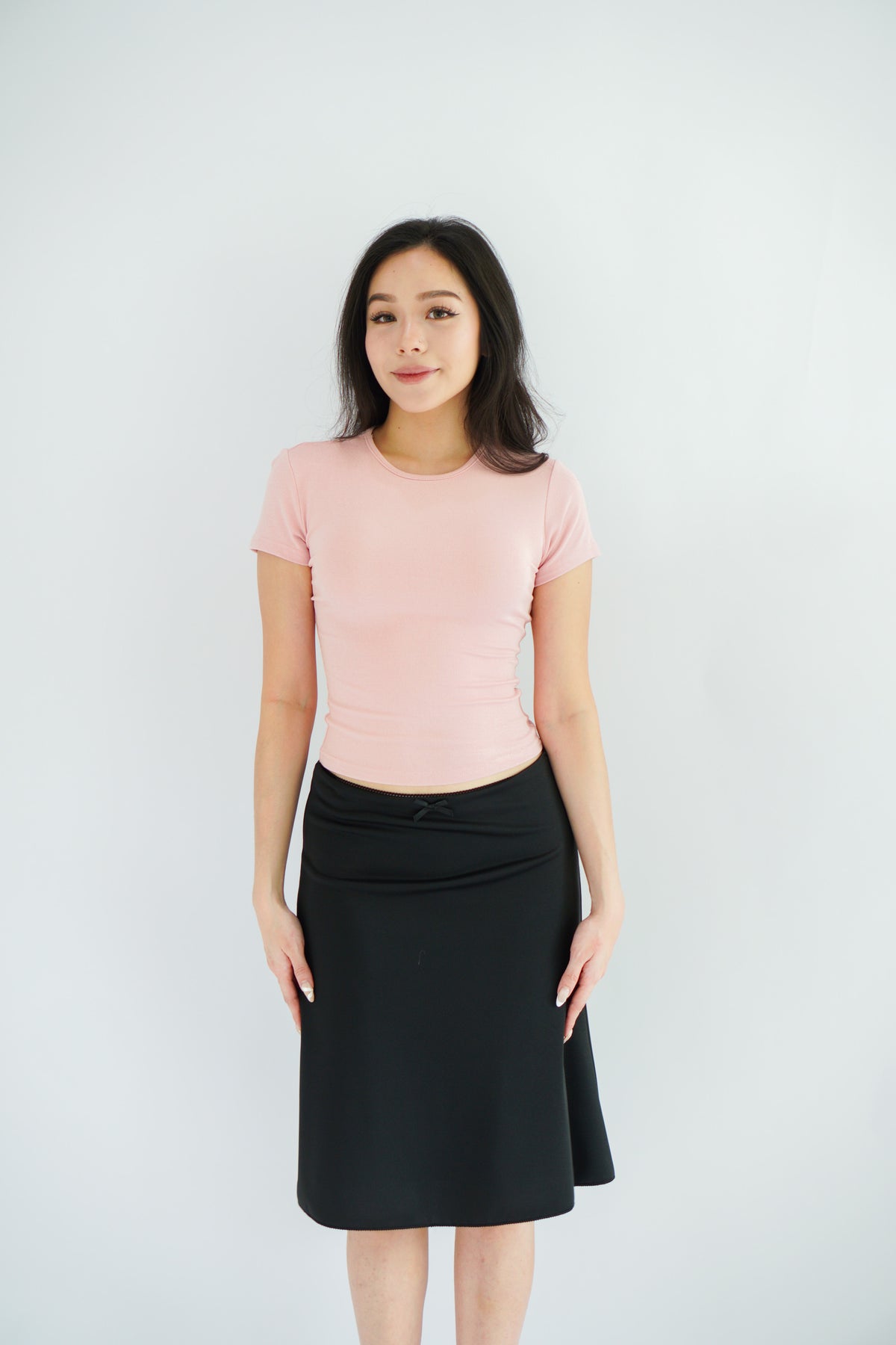 Jess Basic Round Neck Top in Pink