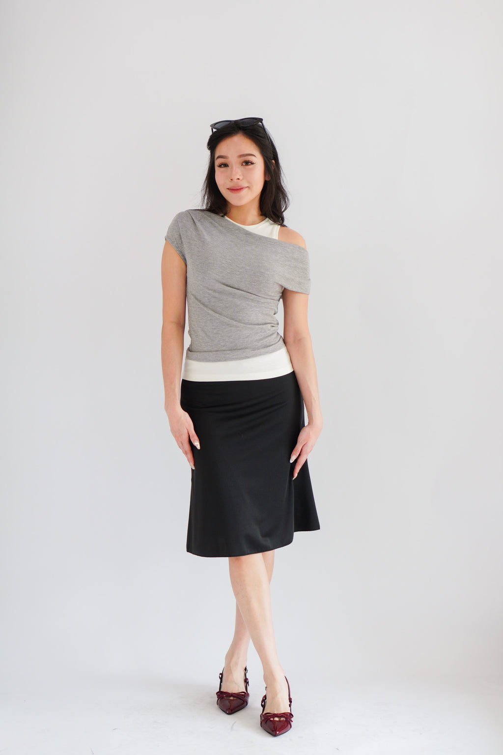Porsi Midi Skirt in Black