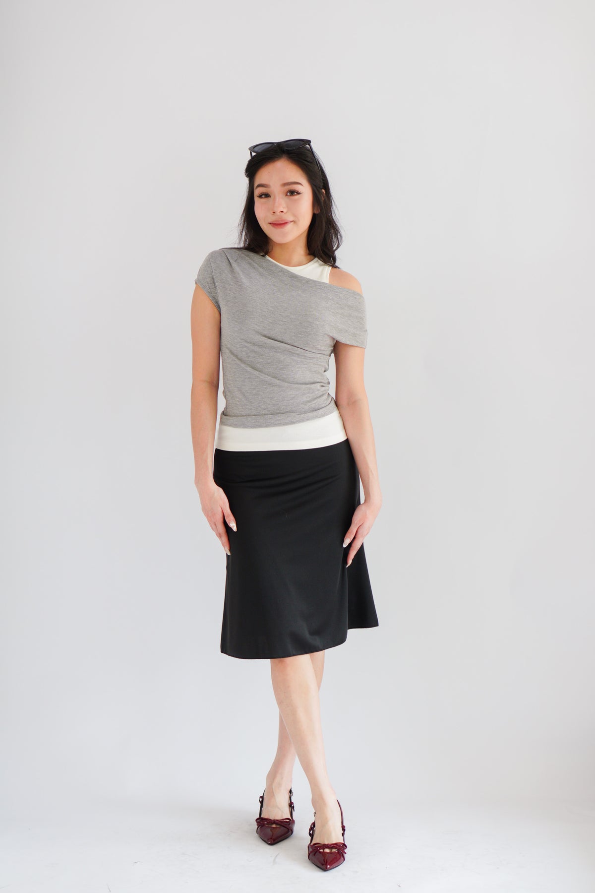 Porsi Midi Skirt in Black