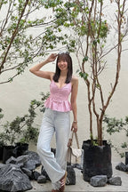 Olia Peplum Pleated Top - As Seen On @nicole_lsx94