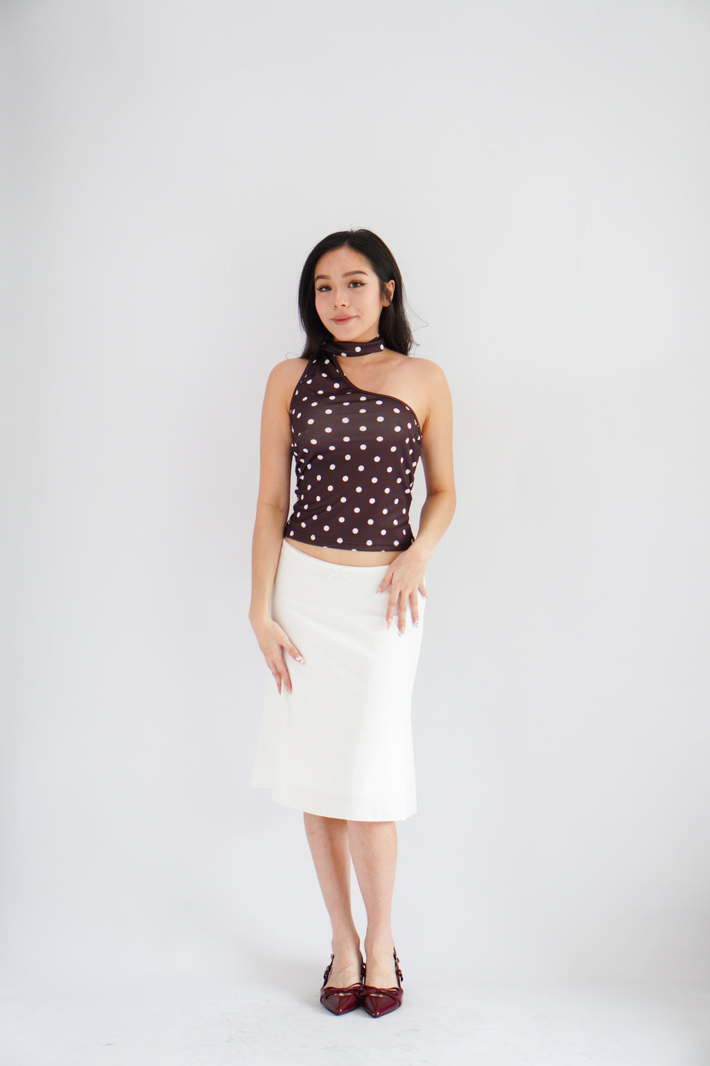Porsi Midi Skirt in White