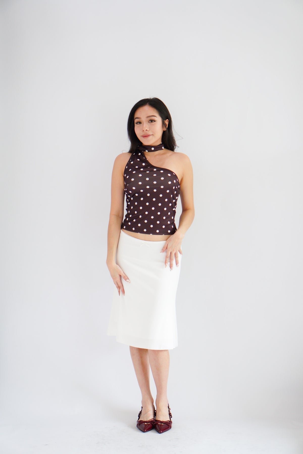Porsi Midi Skirt in White