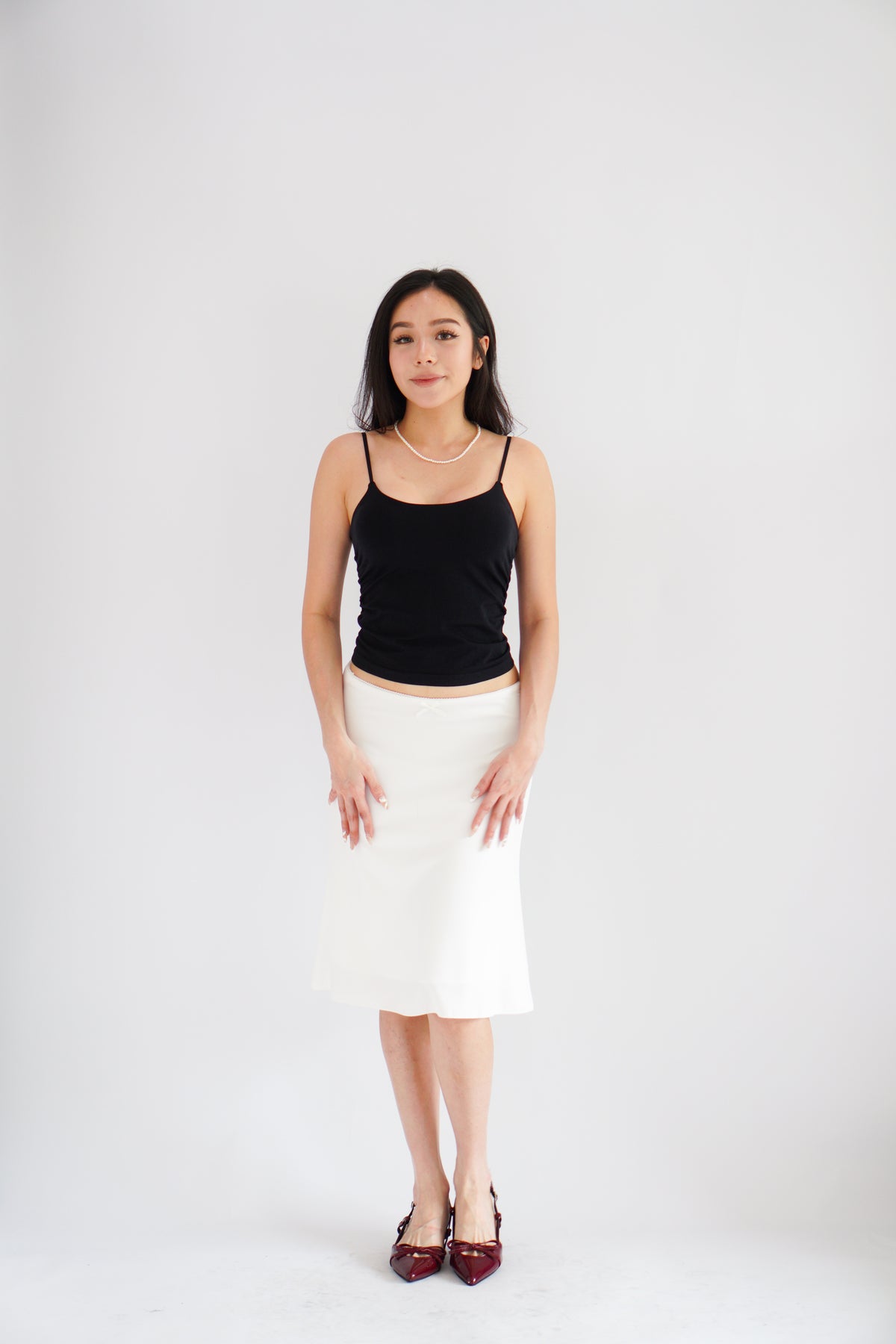 Porsi Midi Skirt in White