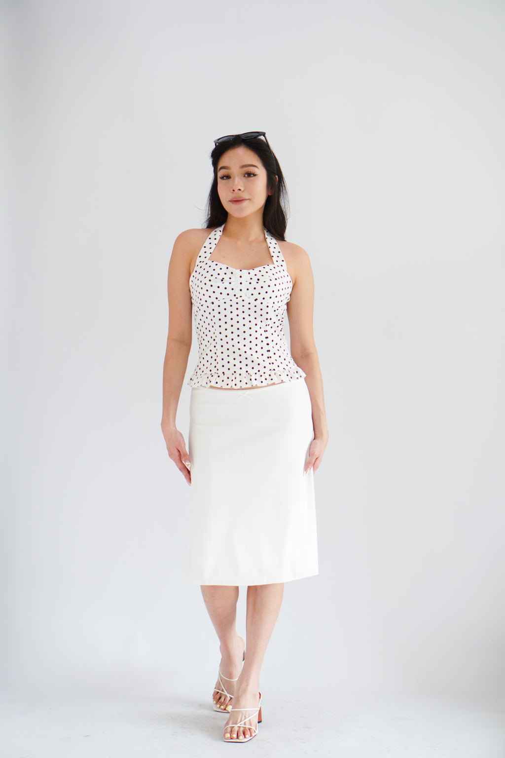 Porsi Midi Skirt in White