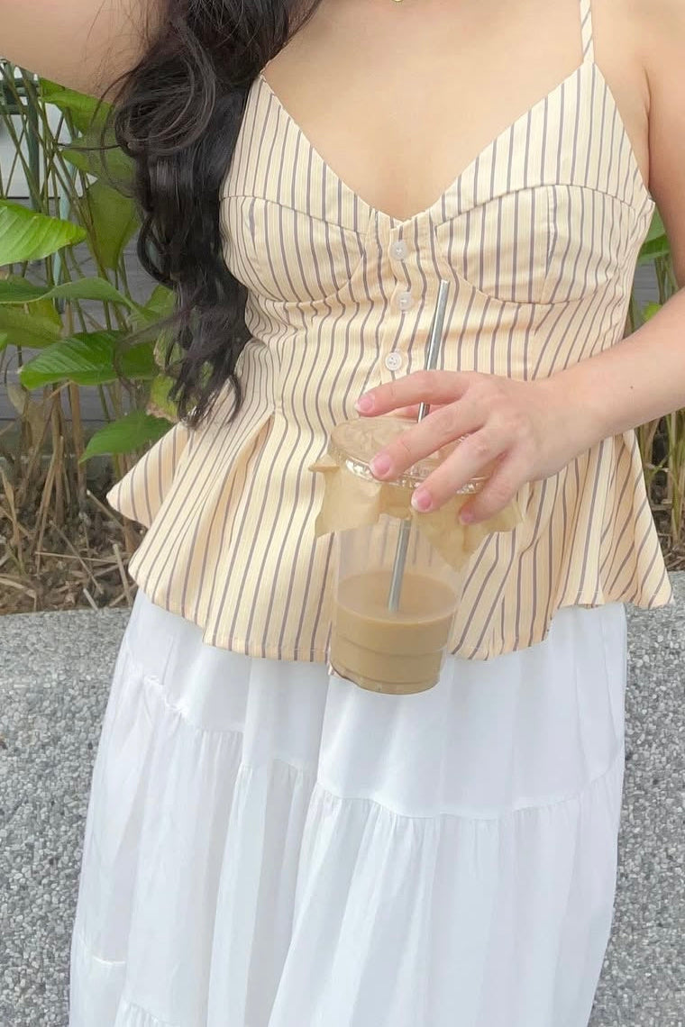 Olia Peplum Pleated Top - As Seen On @ceciliaooi_