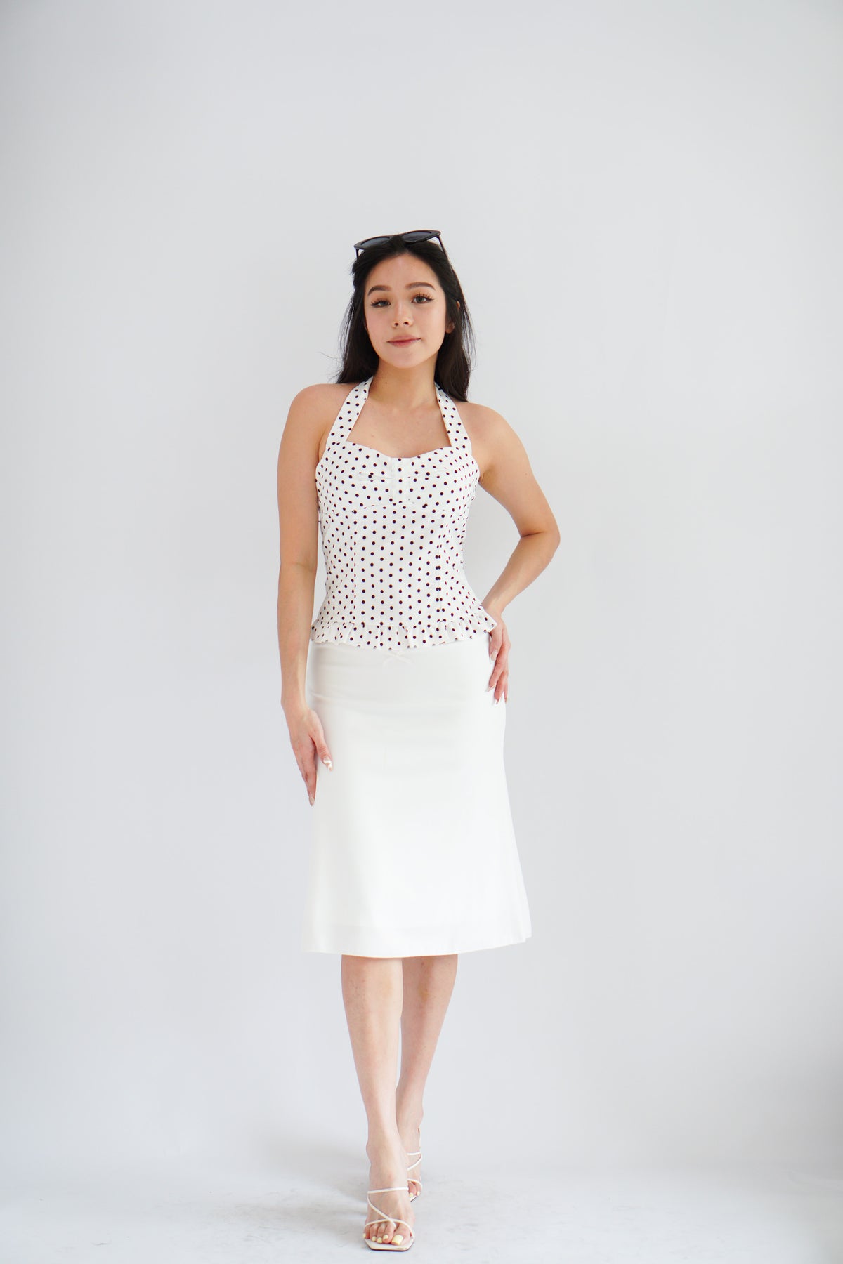 Porsi Midi Skirt in White