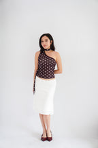 Porsi Midi Skirt in White