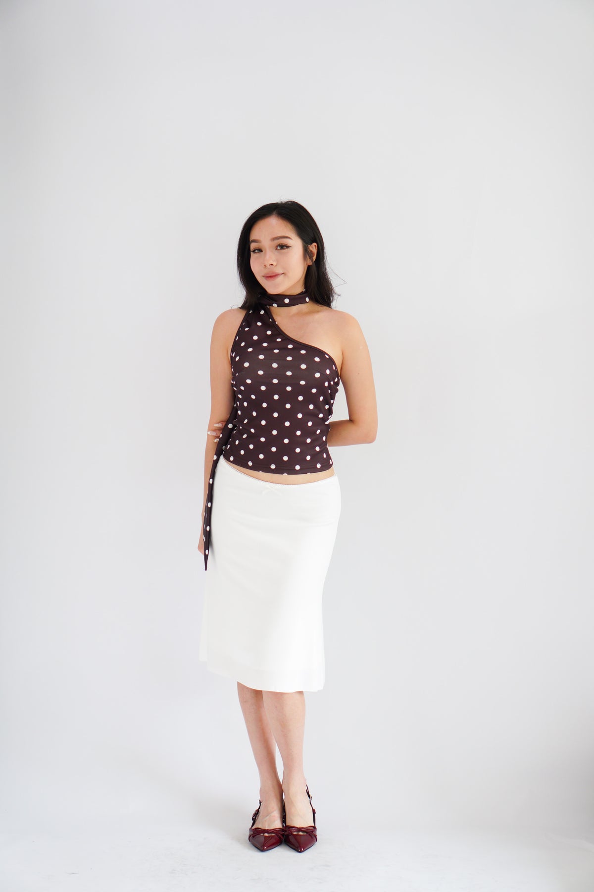 Porsi Midi Skirt in White