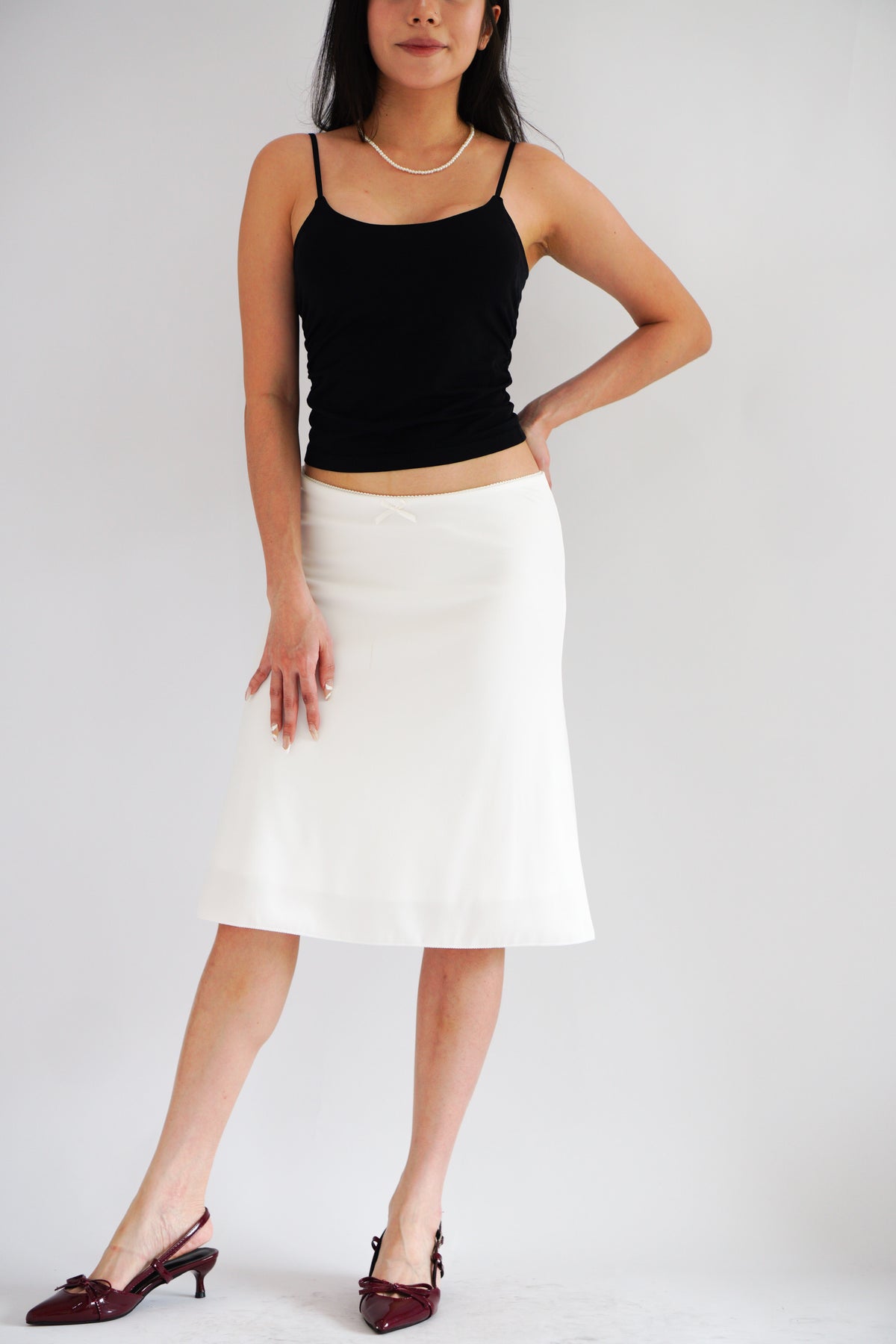 Porsi Midi Skirt in White