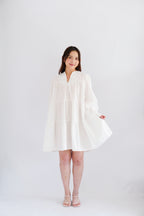 Love Dara Flowy Long Sleeve Dress in White