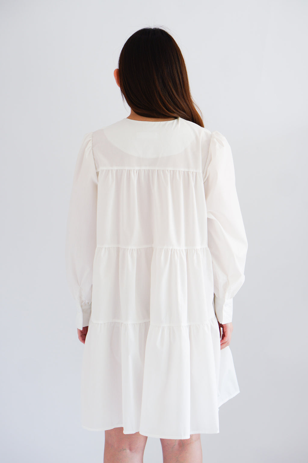 Love Dara Flowy Long Sleeve Dress in White