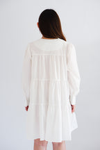 Love Dara Flowy Long Sleeve Dress in White