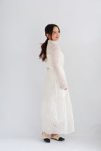 Fioya Sheer Lace Top in White