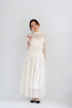 Fioya Sheer Lace Top in White