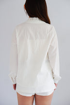 Shevonne Mandarin Collar Blouse Top in White