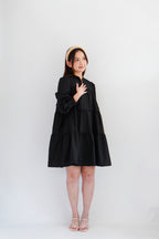 (BACKORDER) Love Dara Flowy Long Sleeve Dress in Black