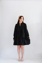 (BACKORDER) Love Dara Flowy Long Sleeve Dress in Black