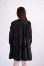 (BACKORDER) Love Dara Flowy Long Sleeve Dress in Black