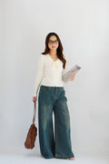 Missha Ribbon Ruffles Knit Top in Cream