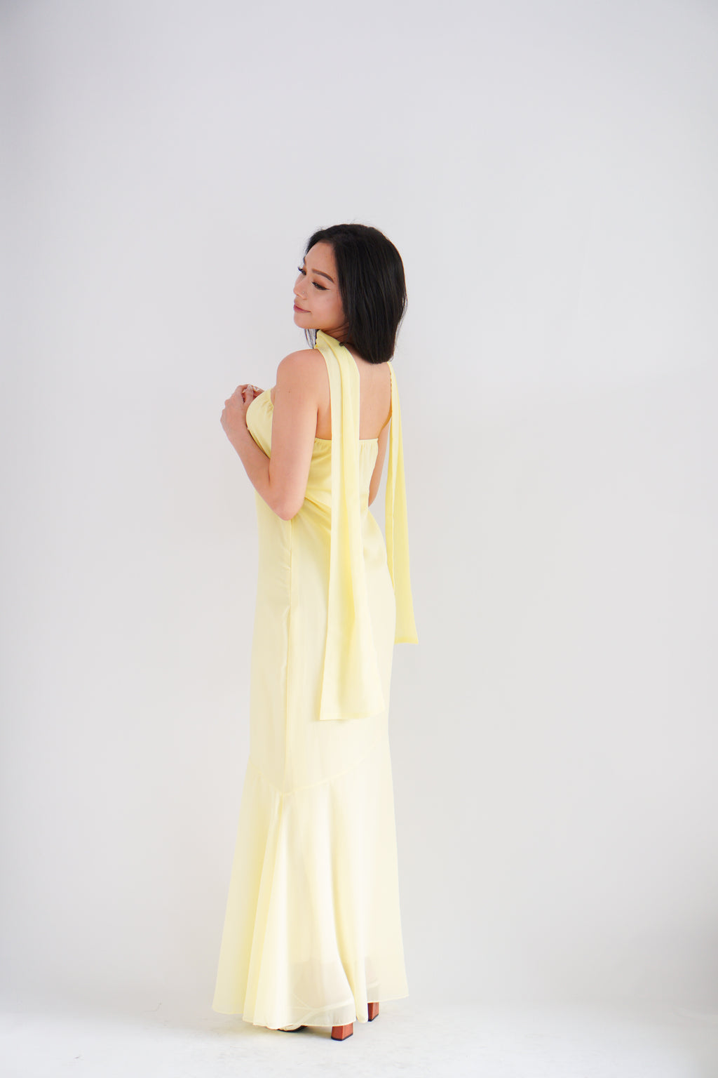 Romee Tube Maxi Dress with Sash in Yellow