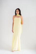 Romee Tube Maxi Dress with Sash in Yellow