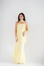 Romee Tube Maxi Dress with Sash in Yellow