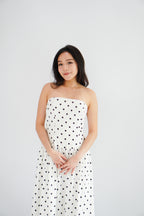 Selita Polkadot Tube Maxi Dress in White