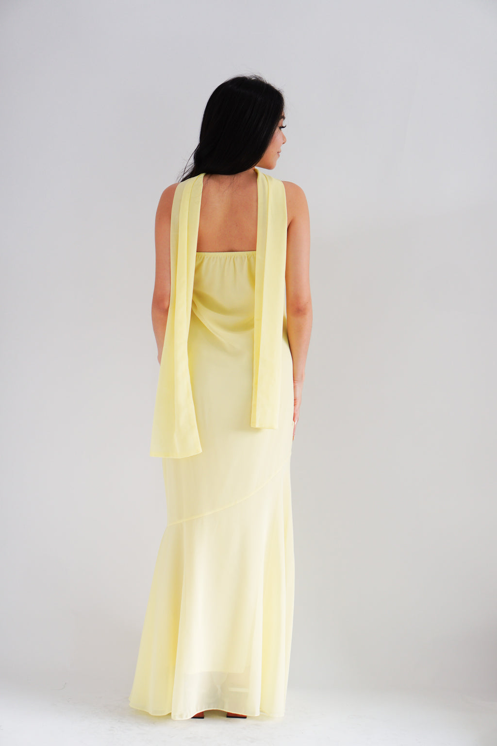Romee Tube Maxi Dress with Sash in Yellow
