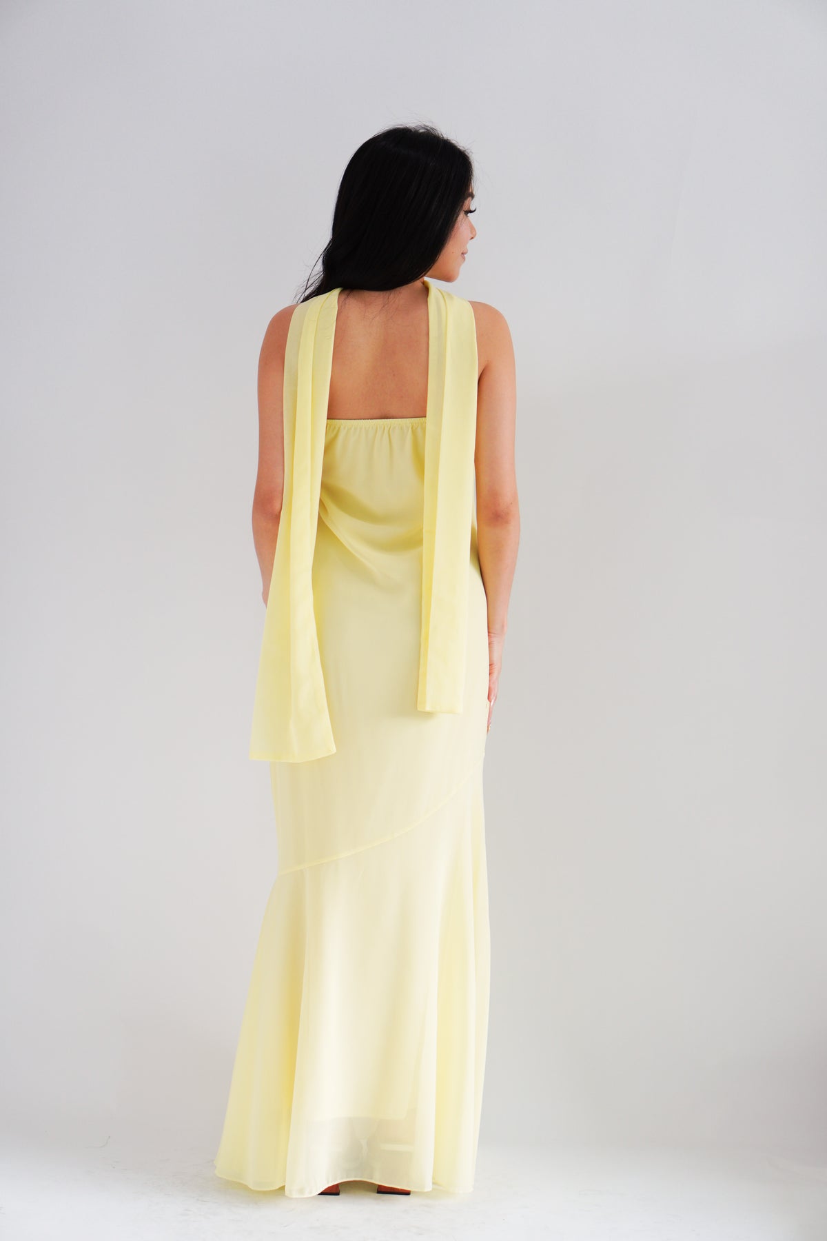 Romee Tube Maxi Dress with Sash in Yellow