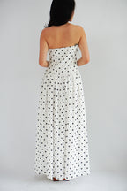 Selita Polkadot Tube Maxi Dress in White