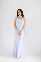 Romee Tube Maxi Dress with Sash in Light Blue