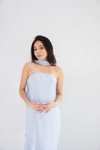 Romee Tube Maxi Dress with Sash in Light Blue