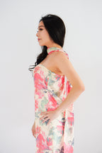 Romee Tube Maxi Dress with Sash in Floral Cream