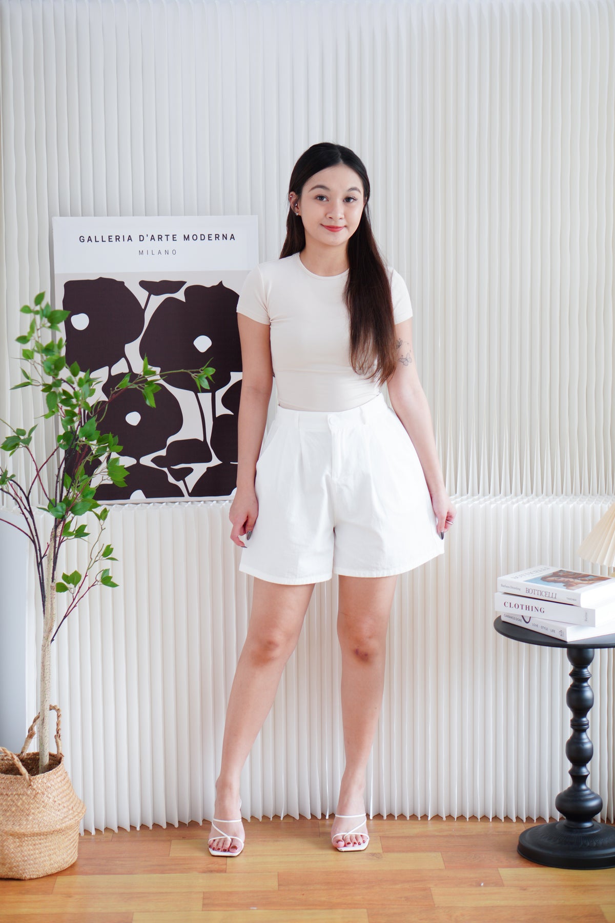 Jess Basic Round Neck Top in Beige