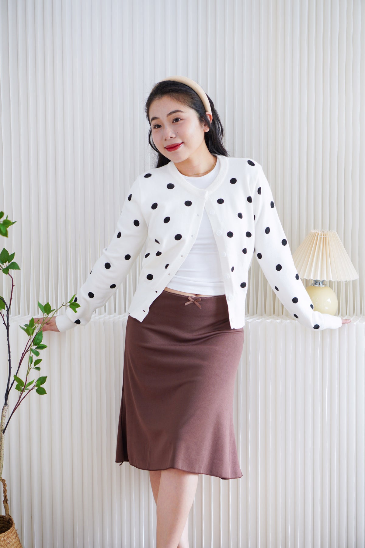 Porsi Midi Skirt in Brown