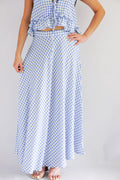 Meadow Gingham A-Line Skirt in Blue