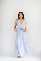 Meadow Gingham A-Line Skirt in Blue