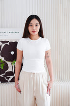 Jess Basic Round Neck Top in White