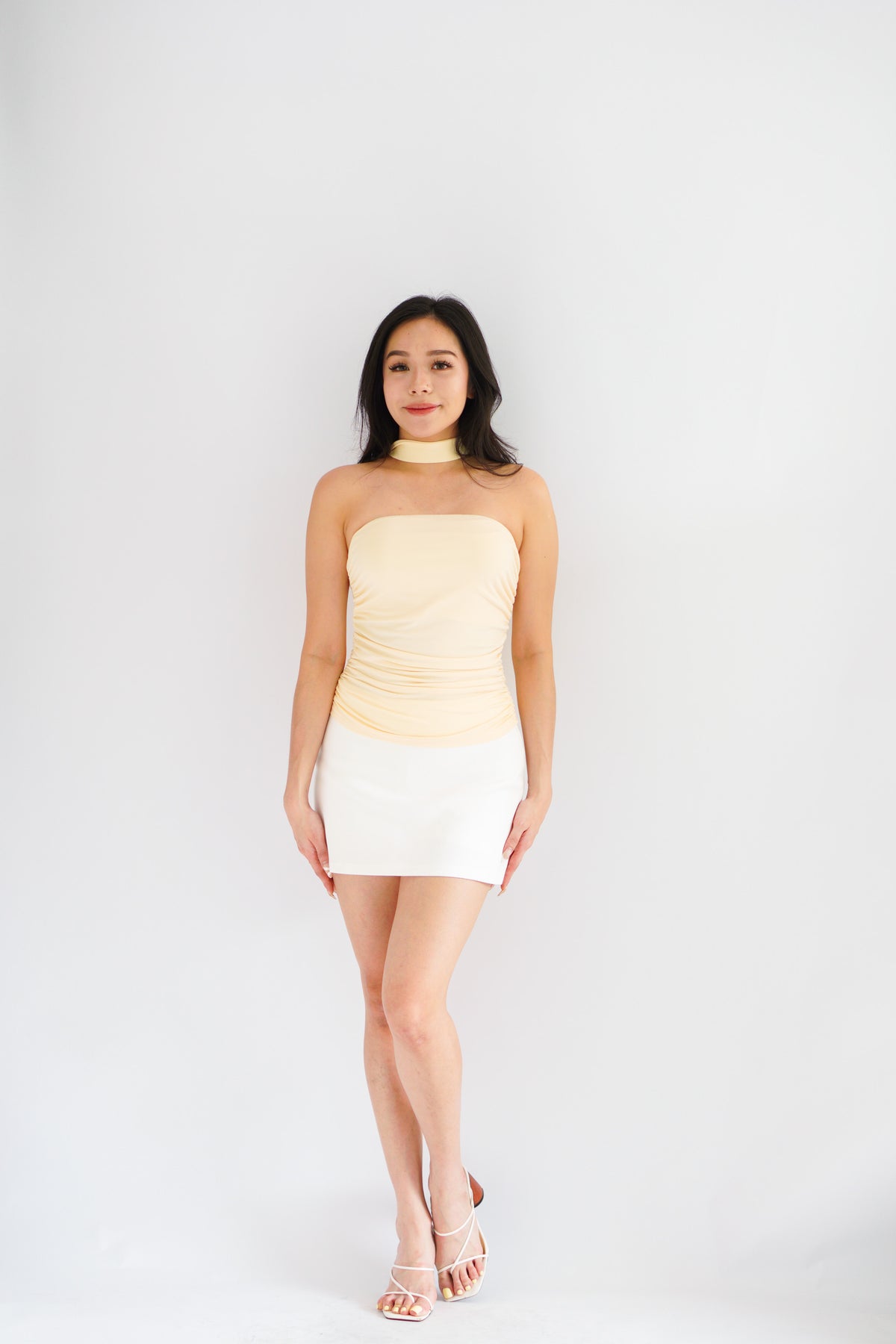 Amida Choker Tube Top in Yellow