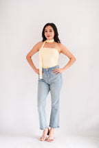 Amida Choker Tube Top in Yellow