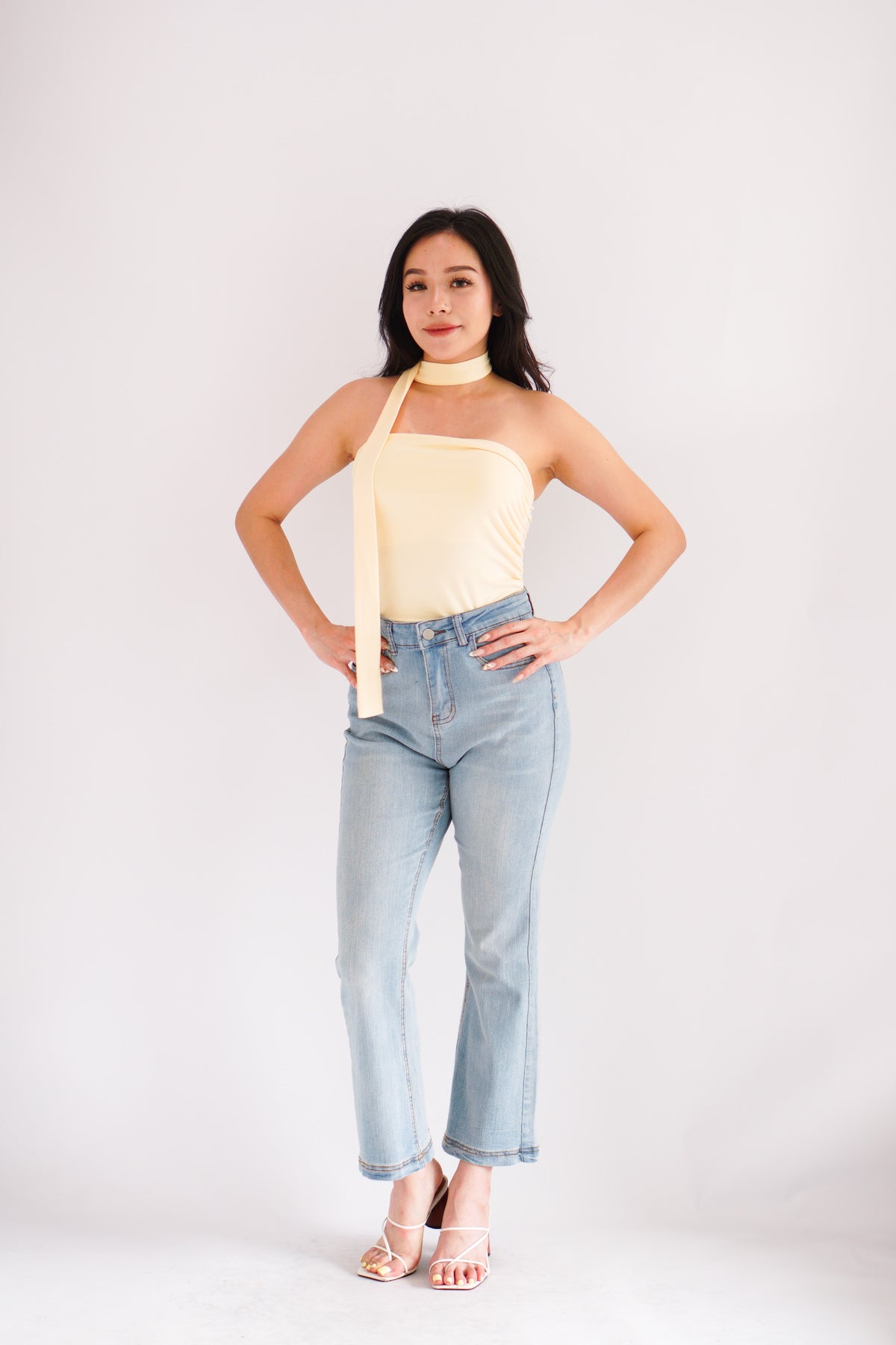 Amida Choker Tube Top in Yellow