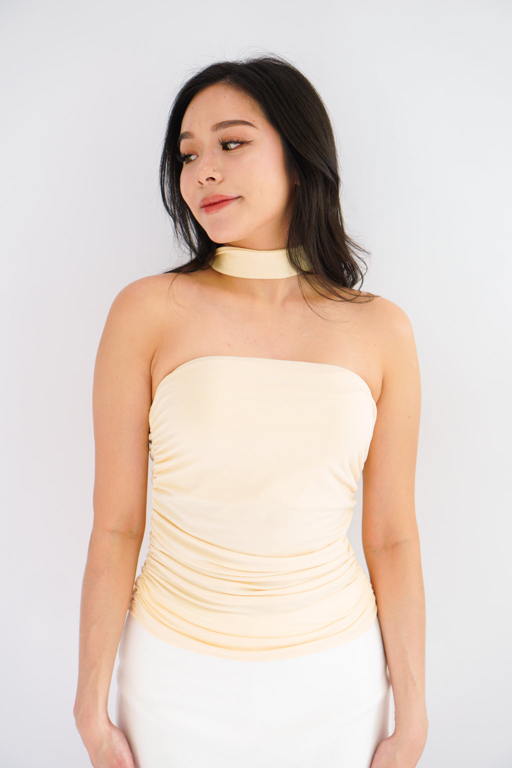 Amida Choker Tube Top in Yellow