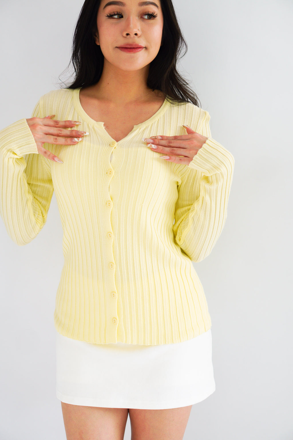 (BACKORDER) Taffy Knit Cardigan in Light Yellow 2.0