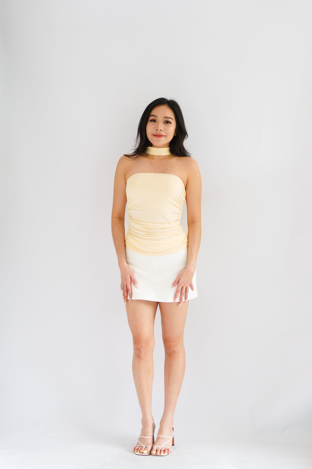 Amida Choker Tube Top in Yellow