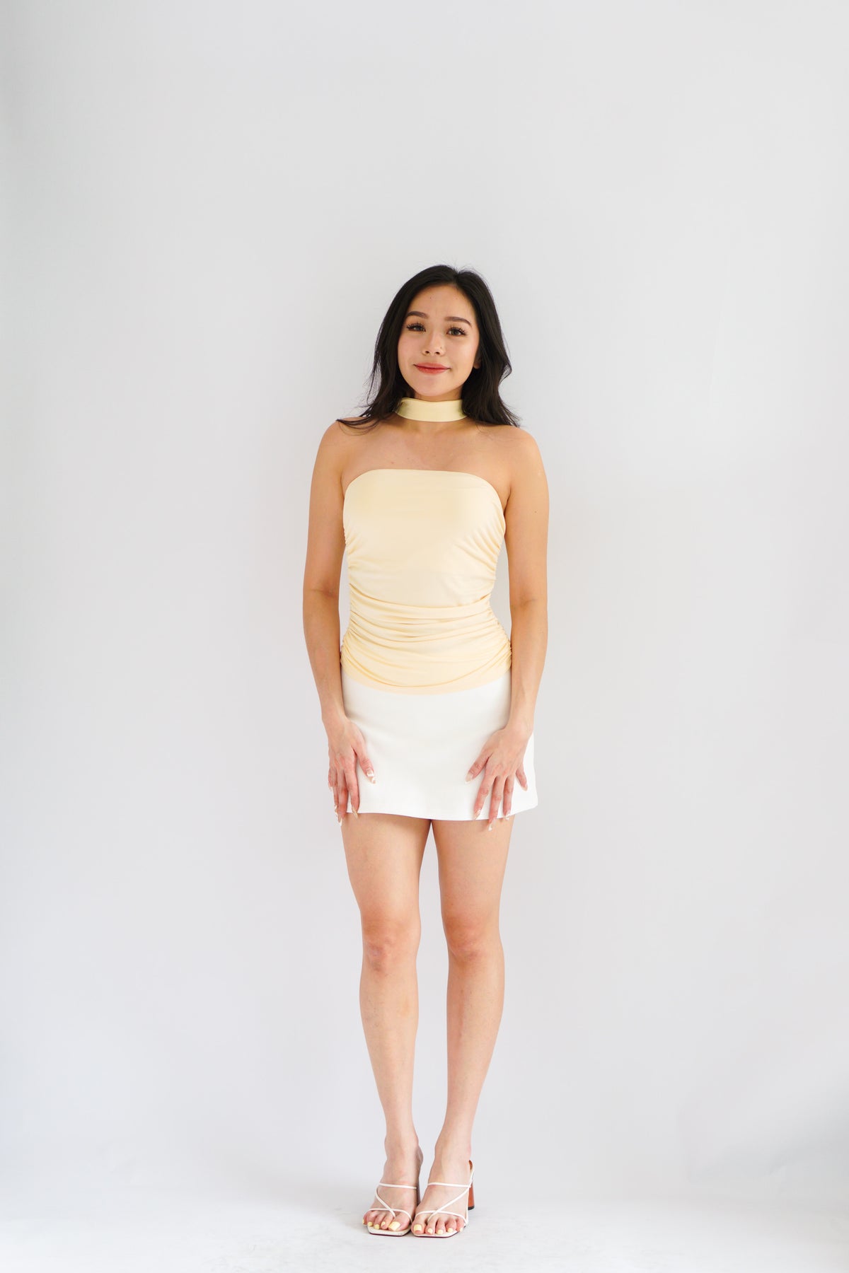 Amida Choker Tube Top in Yellow