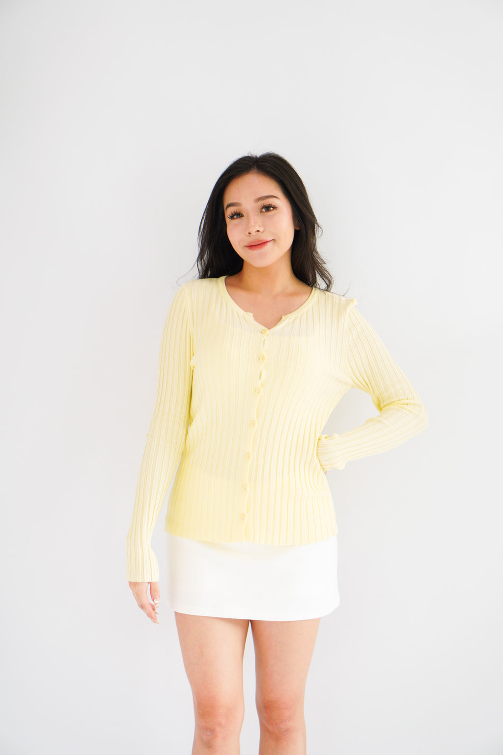(BACKORDER) Taffy Knit Cardigan in Light Yellow 2.0